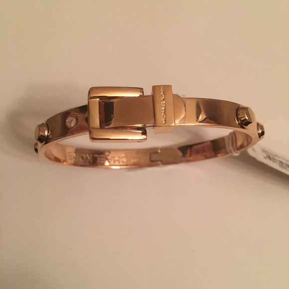 michael kors astor buckle bangle rose gold